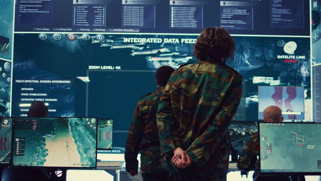 US military control room monitoring Iran rescue operation