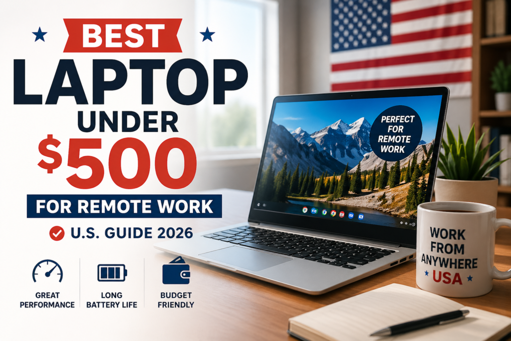 Best laptop under $500 for remote work setup in USA with modern home office desk
