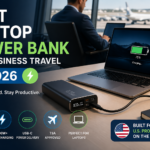 Best laptop power bank for business travel in 2026 charging a laptop at an airport