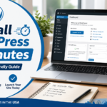 How to install WordPress for beginners in the USA step-by-step tutorial on laptop dashboard